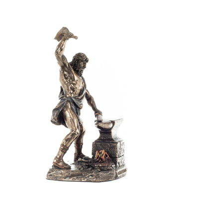 Hephaestus: God of Fire, Metallurgy, Heaven and Earth 22cm Veronese Brons Galvanisera helkroppsstaty, antikens Grekland Veronese