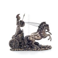 Αθηνά ή Αθάνα ή Αθήνη: Η θεά της σοφίας σε άρμα 22εκ σε άρμα με δόρυ και ασπίδα, Ολόσωμο άγαλμα με Ηλεκτρόλυση μπρούτζου Verones