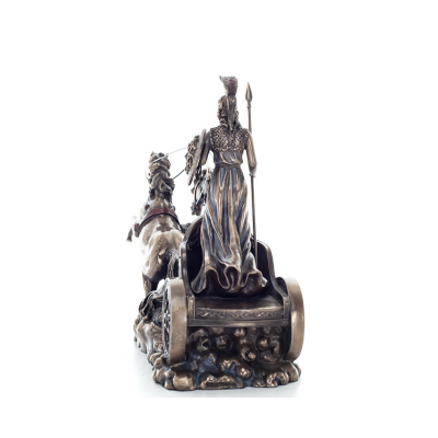 Αθηνά ή Αθάνα ή Αθήνη: Η θεά της σοφίας σε άρμα 22εκ σε άρμα με δόρυ και ασπίδα, Ολόσωμο άγαλμα με Ηλεκτρόλυση μπρούτζου Verones