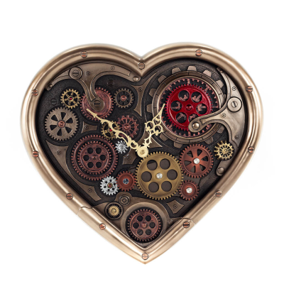 Steampunk Heart Gears VÃ¤ggklocka 40x36,5 cm Veronese Bronze Elektrolys, Modernt Dekorativt Veronese 1 - grifon.se 