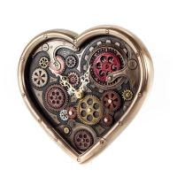 Steampunk Heart Gears Wall Clock 40x36.5cm Veronese Bronze Electrolysis, Modern Decorative Veronese 2 - grifon.se 