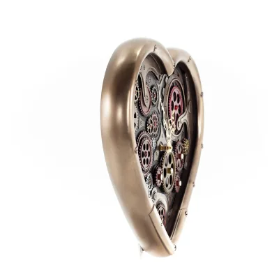 Steampunk Heart Gears Väggklocka 40x36,5 cm Veronese Bronze Elektrolys, Modernt Dekorativt Veronese 6 - grifon.se 