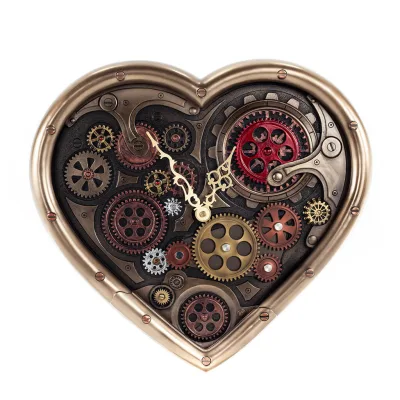 Steampunk Heart Gears Väggklocka 40x36,5 cm Veronese Bronze Elektrolys, Modernt Dekorativt Veronese 7 - grifon.se 