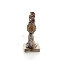 Athena or Athene: The goddess of wisdom 9cm with a spear, shield, helmet, and owl with Veronese Bronze Electrolysis, miniature V