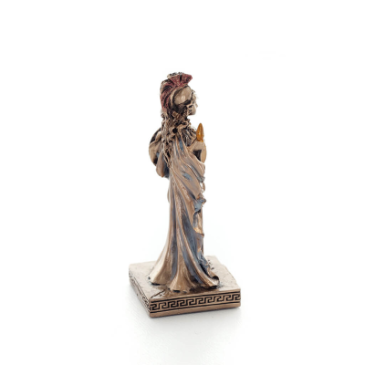 Athena eller Athene: Vishetens gudinna 9 cm med spjut, sköld, hjälm och uggla med Veronese brons elektrolys, miniatyr Veronese 4