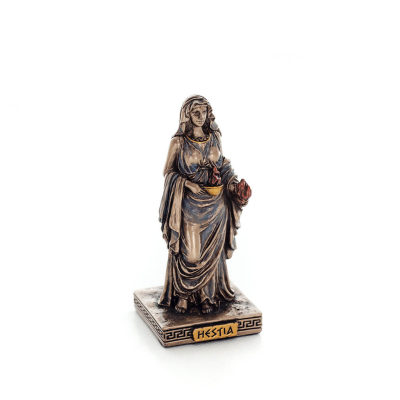 Hearth: The Goddess of the Hearth, Domestic Life and Family, 8.5cm Veronese Electrolytic Bronze Full Body Statue Veronese 5 - gr