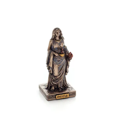 Hearth: The Goddess of the Hearth, Domestic Life and Family, 8.5cm Veronese Electrolytic Bronze Full Body Statue Veronese 5 - gr