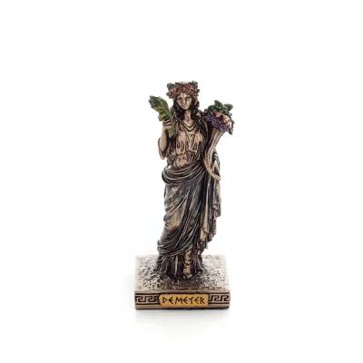 Demeter: The Goddess of Agriculture, Harvest, Fertility 9cm Veronese Bronze Electrolysis Helkroppsstaty, antikens Grekland Veron