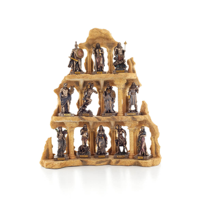 Olympus tolv gudar med stativ, set med tolv gudar, galvaniserad helkroppsstaty i Veronese brons, antikens Grekland Veronese 1 - 