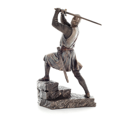 Knight on Stairs Holding Sword in Attack Stance 19.5x30.5cm Veronese Electrolytic Bronze Full Body Statue Veronese 3 - grifon.se