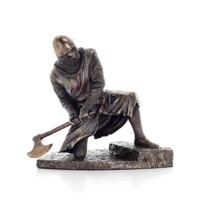 Riddare på knä i försvarsställning 20x17,5 cm Helkroppsstaty med Veronese Bronze Elektrolys Veronese 1 - grifon.se 