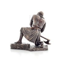 Riddare på knä i försvarsställning 20x17,5 cm Helkroppsstaty med Veronese Bronze Elektrolys Veronese 3 - grifon.se 