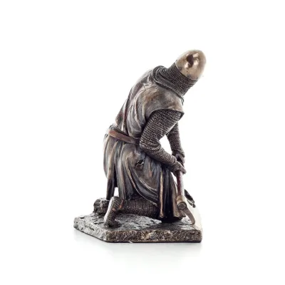 Riddare på knä i försvarsställning 20x17,5 cm Helkroppsstaty med Veronese Bronze Elektrolys Veronese 4 - grifon.se 