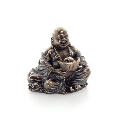 Buddha or Budha: The Awakened & Enlightened, Holding Ball 6cm Veronese Bronze Electrolysis, Healing, Religious Veronese 5 - grif