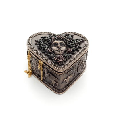 Medusa hjärta 11.5x7cm Smyckesfodral, Smyckeskrin, förvaringsboxliknande fodral, Veronese Bronze Electrolysis Helkroppsstaty Ver