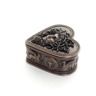Medusa hjärta 11.5x7cm Smyckesfodral, Smyckeskrin, förvaringsboxliknande fodral, Veronese Bronze Electrolysis Helkroppsstaty Ver