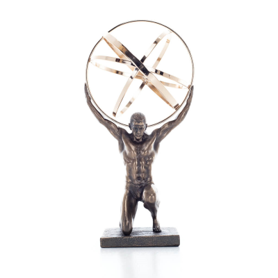 Atlas or Atlas, Titan: The leader of the Titanids, kneeling 20.5cm Veronese Electrolytic Bronze Full Body Statue Veronese 1 - gr