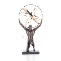 Atlas eller Atlas, Titan: Titanidernas ledare, knästående 20,5 cm Veronese elektrolytisk bronsstaty för hela kroppen Veronese 1 