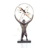 Atlas eller Atlas, Titan: Titanidernas ledare, knästående 20,5 cm Veronese elektrolytisk bronsstaty för hela kroppen Veronese 1 
