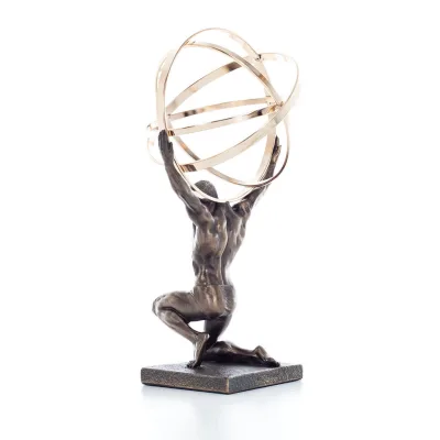 Atlas or Atlas, Titan: The leader of the Titanids, kneeling 20.5cm Veronese Electrolytic Bronze Full Body Statue Veronese 3 - gr