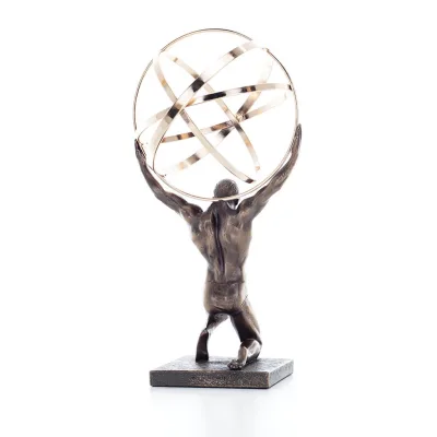 Atlas or Atlas, Titan: The leader of the Titanids, kneeling 20.5cm Veronese Electrolytic Bronze Full Body Statue Veronese 4 - gr