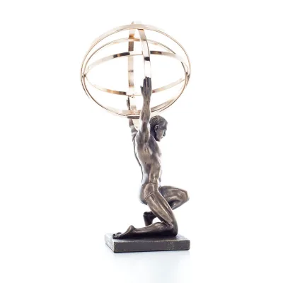 Atlas or Atlas, Titan: The leader of the Titanids, kneeling 20.5cm Veronese Electrolytic Bronze Full Body Statue Veronese 5 - gr