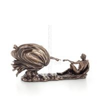 The Creation of Adam, Michelangelo 11.5x26.5cm Veronese Bronze Electroplating Full Body Statue, Christian Veronese 3 - grifon.se