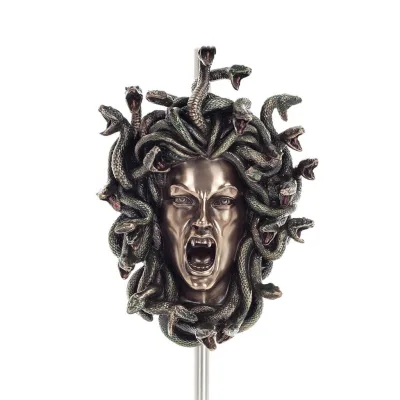Medusa: The Wild-Eyed Mermaid in Mask Liten 18,5 cm Veronese brons galvaniserad helkroppsstaty, antikens Grekland Veronese 1 - g