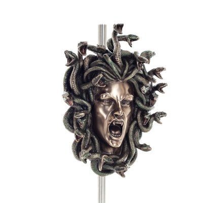 Medusa: The Wild-Eyed Mermaid in Mask Liten 18,5 cm Veronese brons galvaniserad helkroppsstaty, antikens Grekland Veronese 5 - g
