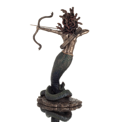 Μέδουσα: Η γοργόνα με τα άγρια μάτια με τόξο 35εκ Ολόσωμο άγαλμα με Ηλεκτρόλυση μπρούτζου Veronese, αρχαία Ελλάδα Βερονέζ 4 - gr