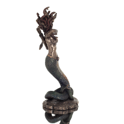 Medusa: The Wild-Eyed Mermaid with Bow 35cm Veronese Bronze Galvanisera helkroppsstaty, antikens Grekland Veronese 5 - grifon.se