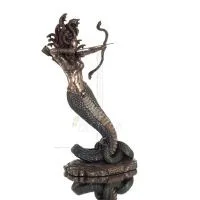 Medusa: The Wild-Eyed Mermaid with Bow 35cm Veronese Bronze Galvanisera helkroppsstaty, antikens Grekland Veronese 6 - grifon.se
