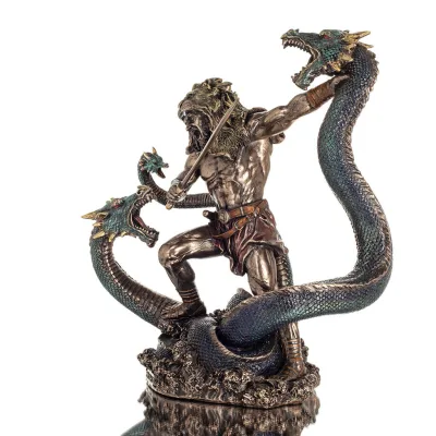 Hercules: The Greatest Hero of the Greek, Fighting the Lernaean Hydra 31cm Veronese Bronze Electrolysis Full Body Statue Verones