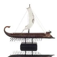 Τριήρης: κωπήλατο πολεμικό πλοίο, πανιών kraken 35x22x26εκ Ολόσωμο άγαλμα με Ηλεκτρόλυση μπρούτζου Veronese, αρχαία Ελλάδα Βερον