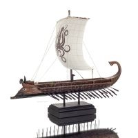 Τριήρης: κωπήλατο πολεμικό πλοίο, πανιών kraken 35x22x26εκ Ολόσωμο άγαλμα με Ηλεκτρόλυση μπρούτζου Veronese, αρχαία Ελλάδα Βερον