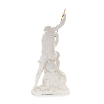 Poseidon: Havets gud, jordbävningar, jord, stormar och ord 82 cm helkroppsstaty, typ polyester alabaster marmor Alabaster 3 - gr