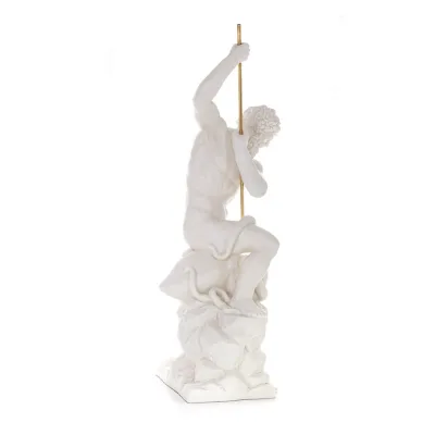 Poseidon: Havets gud, jordbävningar, jord, stormar och ord 82 cm helkroppsstaty, typ polyester alabaster marmor Alabaster 4 - gr