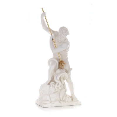 Poseidon: The God of the Sea, Earthquakes, Earth, Storms and Words 82cm Full Body Statue, Polyester Alabaster Marble Type Alabas