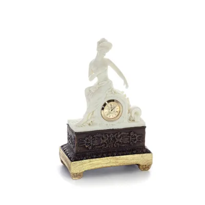 Aphrodite: The Goddess of Love and Beauty in Clockwork 22.5cm Statue, Polyester Alabaster Marble Type, Ancient Greece Alabaster 