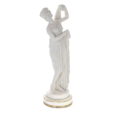 Muse, en av de nio muserna33 cm fullängdsstaty, alabaster av polyestermarmortyp, antikens Grekland Alabaster 5 - grifon.se 