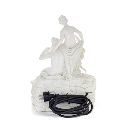 Aphrodite Panas or Pan & Eros Fountain 38cm Full Body Statue, Polyester Marble Type Alabaster, Ancient Greece Alabaster 3 - grif