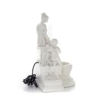 Venus & Cupidfontän 52 cm helkroppsstaty, typ av polyesteralabastmarmor, antikens Grekland Alabaster 4 - grifon.se 