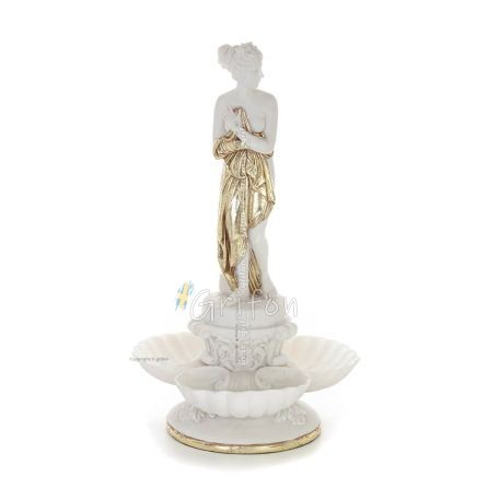 Toads in Shells 37.5cm Statue, Marble-type Polyester Alabaster, Frog Alabaster 1 - grifon.se 