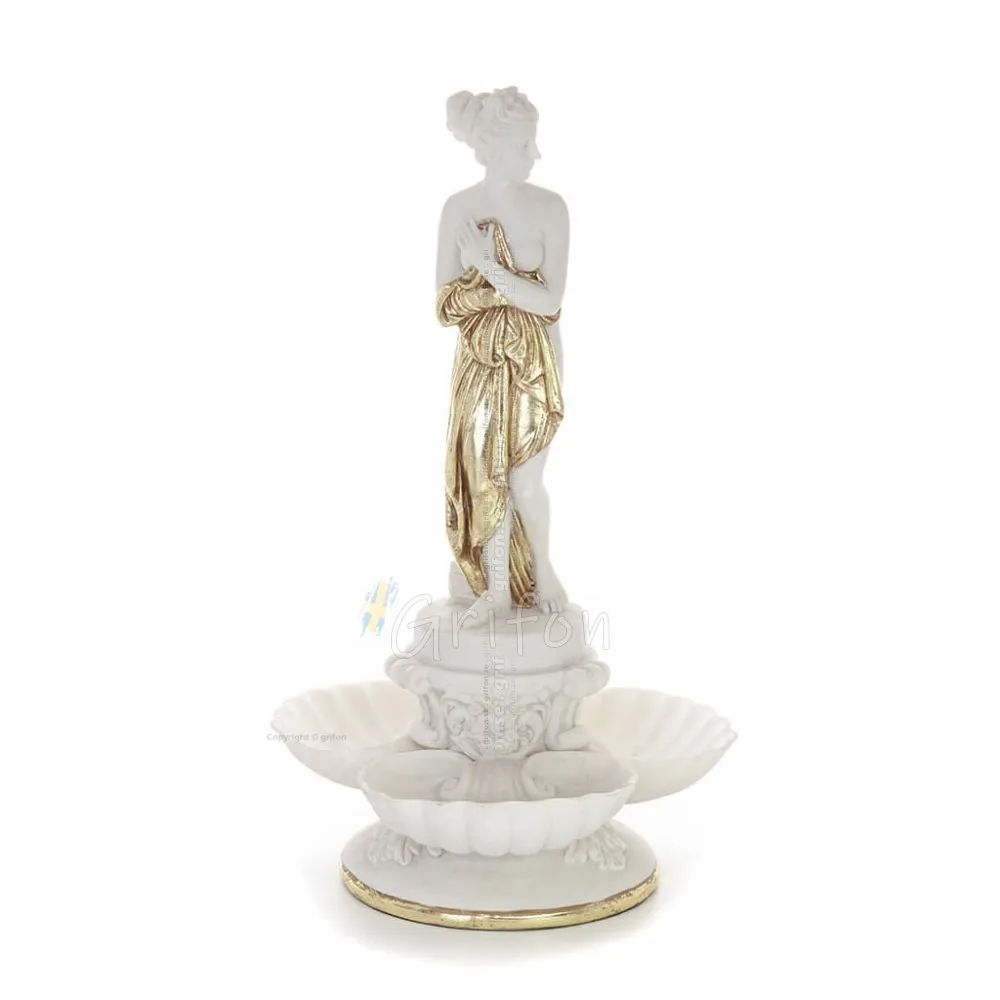 Toads in Shells 37.5cm Statue, Marble-type Polyester Alabaster, Frog Alabaster 1 - grifon.se 