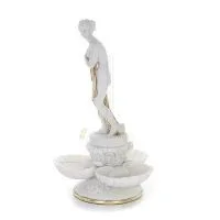 Paddor i snäckor 37,5 cm staty, marmortyp polyester alabast, groda Alabaster 2 - grifon.se 