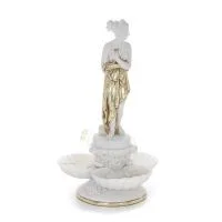 Paddor i snäckor 37,5 cm staty, marmortyp polyester alabast, groda Alabaster 5 - grifon.se 