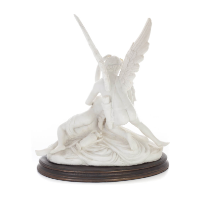 Amor och psyke: övervinner hinder för kärlek 36 cm helkroppsstaty, polyesteralabastmarmortyp, antikens Grekland Alabaster 3 - gr