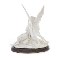 Amor och psyke: övervinner hinder för kärlek 36 cm helkroppsstaty, polyesteralabastmarmortyp, antikens Grekland Alabaster 3 - gr