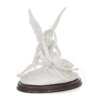 Amor och psyke: övervinner hinder för kärlek 36 cm helkroppsstaty, polyesteralabastmarmortyp, antikens Grekland Alabaster 5 - gr