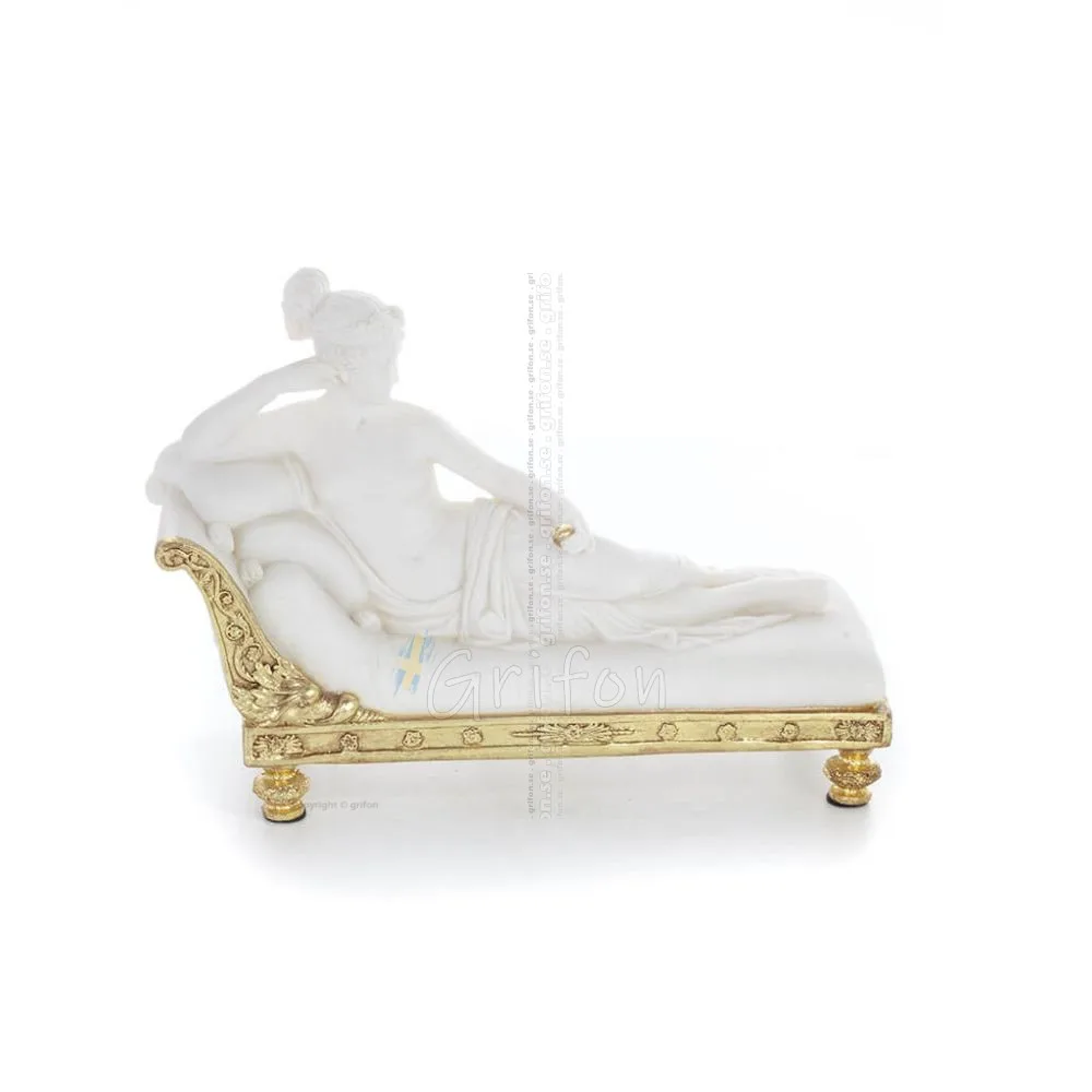 Paulina Borghese as Aphrodite aka Sleeping Beauty 19.5cm Full Body Statue, Polyester Alabaster Marble Type Alabaster 1 - grifon.